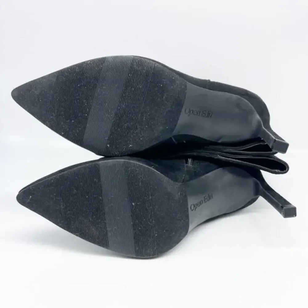 Open Edit Women's Barbara Tall Pointed Toe Boot Black Size 6.5 M‎